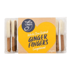 Sweets - White choc dipped gingerbread fingers