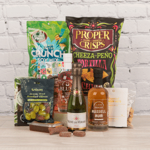 the mini bar hamper with rum and snacks nz