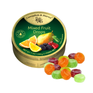 mixed fruit hard candy tin drops